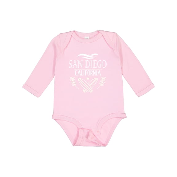 Inktastic San Diego California Cute Surfing Boys or Girls Long Sleeve Baby Bodysuit