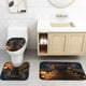 thumbnail image 4 of Juego de baño con calabazas doradas de acuarela con cortina de ducha y alfombras, accesorios, cortina de ducha otoñal con hojas de calabazas azules y naranjas para decoración de baño, 4 piezas, 4 of 7