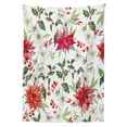 thumbnail image 3 of Ambesonne Floral Tablecloth Rectangular Table Cover, Christmas Flowers Buds, 60"x90", Pink Green White, 3 of 4