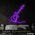 thumbnail image 4 of Craftnamesign Guitar Neon LED Sign, Guitar Shop LED Sign, Musician Gifts, 4 of 4