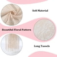 thumbnail image 5 of Pink Floral Lace Shawl Wrap Tassel Fringe Gauze Lace Shawls and Wraps Flower Pattern Hollow Solid Mesh Soft Summer Scarf for Women Formal Wedding Party Bridal Evening Dresses Accessories 1pc, 5 of 9
