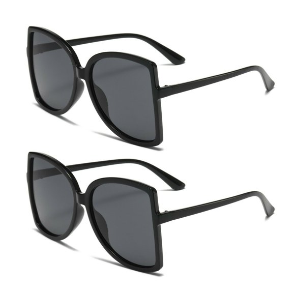 B & Q 2 Pairs Bowknot Butterfly Lightweight Oversized Sunglasses Gender; Unisex Ladies UV400