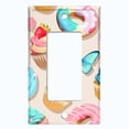 thumbnail image 5 of Metal Light Switch Plate Cover Colorful Doughnut Cupcake Ice Cream Collage Beige CAK043, 5 of 13