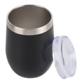 thumbnail image 4 of Taza de acero inoxidable 304 de 12 oz con forma de cáscara de huevo y aislamiento en forma de U, taza grande para vino con forma de cáscara de huevo, color negro, 12 oz, 4 of 12