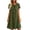 *Army Green, variant on VBVC Women's Cotton Linen Tie Neck Midi Dress , Ladies' Casual Short Sleeve Shift Dress , Summer Solid Color Tunic Dress For Women, S-2XL