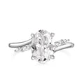 thumbnail image 2 of Eclet Jewels 14K White Gold Over Ring - 1.9Ct Lab Created Diamond Oval Cut Engagement Ring - Bypass Classic Engagement Fine Ring - Latest Engagement Diamond Ring for Women's - Causal Office Wear Ring, 2 of 11