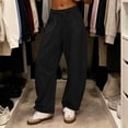 thumbnail image 3 of YODETEY Women's High Waist Drawstring Baggy Wide Leg Sweatpants,Women’s Black,Size S-3XL, 3 of 8
