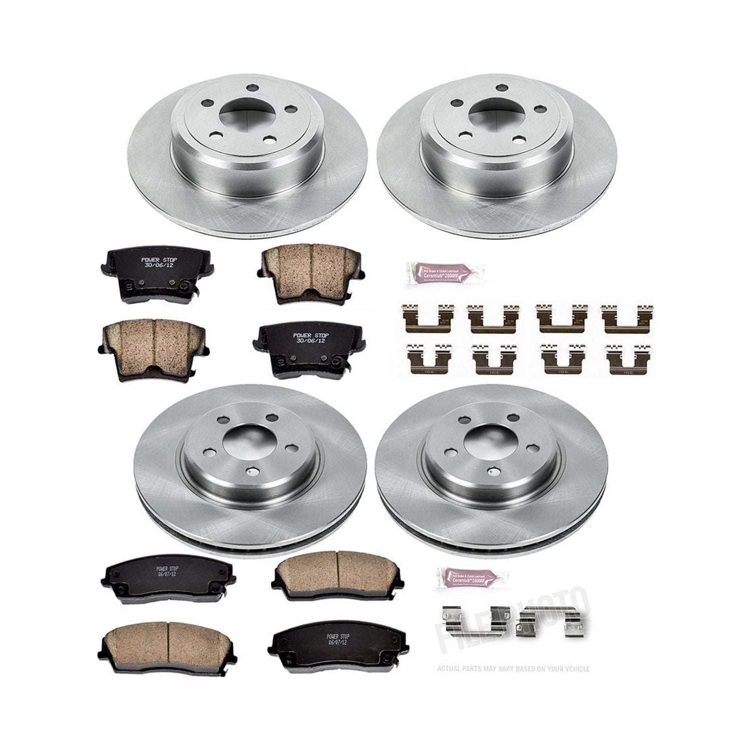 Power Stop Front and Rear Stock Replacement Brake Pad and Rotor Kit KOE1715