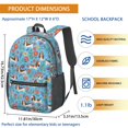 thumbnail image 3 of Basset Hound and Floral Blue Pattern 17" School Backpacks for Teens,Waterproof Oxford Fabric,S-Shape Padded Straps for School,Travel,Hiking,Camping, 3 of 6