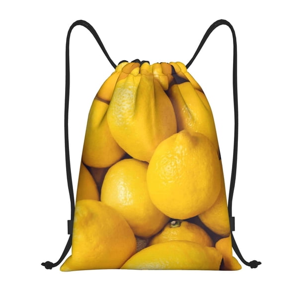 Fotbe Ripe Yellow Lemon Bolsa Mochila con Cordón Estampada, Bolsa de Gimnasio Deportiva, Bolsa Cinch, Bolsa con Cordón para Hombres y Mujeres-Medium