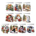 thumbnail image 1 of Tarjeta Felicitación Con Pintura Diamantes Dibujo 10 Uds. Gatos Feliz Navidad, 1 of 9