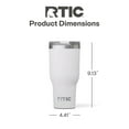thumbnail image 5 of RTIC 40 oz Ceramic Lined Insulated Essential Tumbler, Leak-Resistant Lid, White, 5 of 6