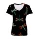 thumbnail image 4 of Camiseta estampada de moda para mujer Blusa de manga corta con cuello en V Tops casuales Pompotops  hkajfhjk471750, 4 of 5