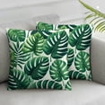 thumbnail image 2 of GOSMITH 2-Piece Short Plush Pillowcase Set - Aesthetic Decorative Tropical Green Leaves Summer Palm Leaf Hawaii California Tree Jungle Decor Lumbar White, 2 of 6