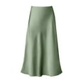 thumbnail image 4 of Povozer Skirts for Women Bodycon High Maxi Stitching Waist Lady'a Skirt Comfort Long Solid Women Skirt(Green,L), 4 of 5