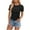 Black, variant on WXLWZYWL Women'S Solid Colour Round Neck Drawstring Hem Summer Short Sleeve T-Shirt Tops Short Sleeve Round Neck Tops/Shirts