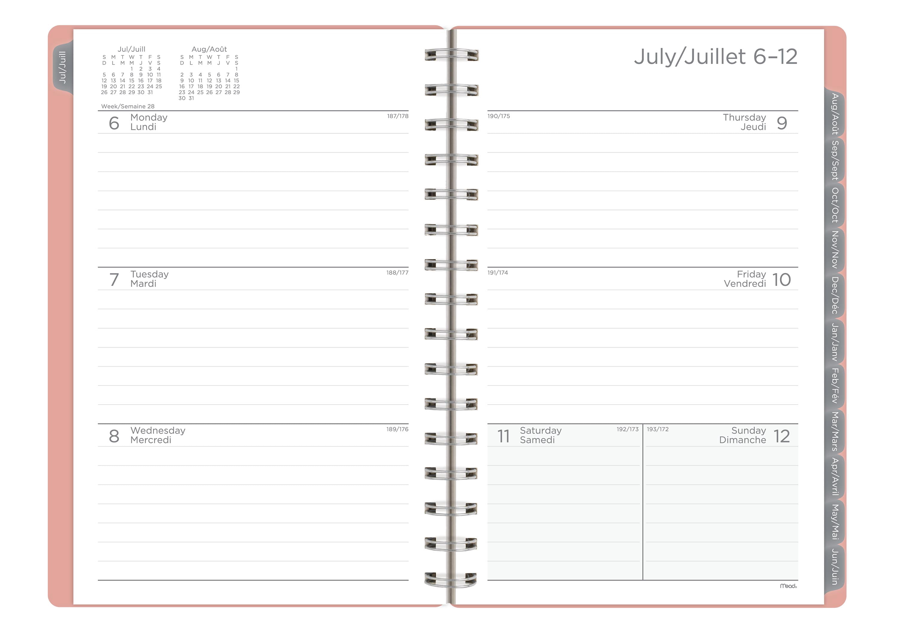 2026-2027 Mead Magic Planets Pink Small Weekly and Monthly Academic Year Planner