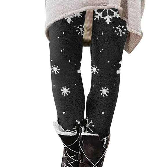 Mingw Womens Christmas Leggings Plus Size High Waist Workout Pants Snowman Snowflake Santa Claus Print Ultra Soft Brushed Ankle Length Leggings Tights,Multicolor,2XL