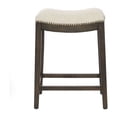 thumbnail image 4 of Danbury Oak & Linen Saddle Counter Stool, 24-inch Seat Height, Cream, 4 of 7
