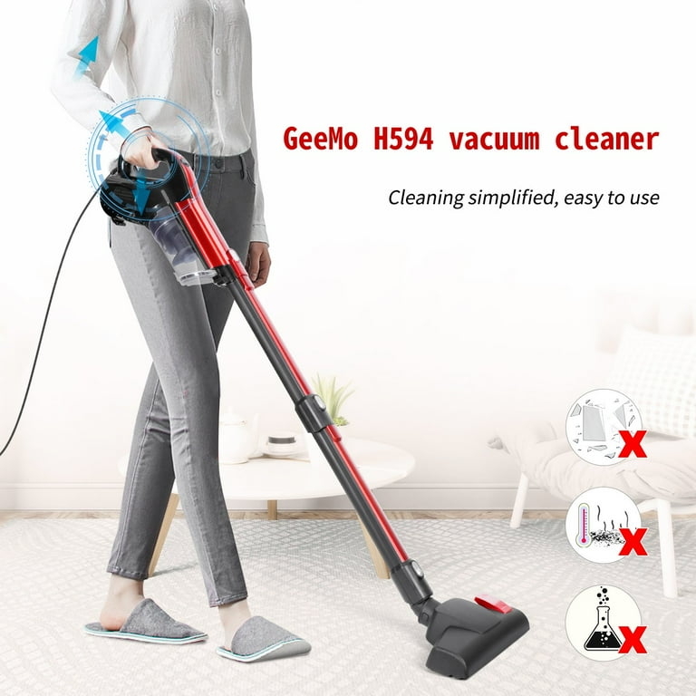 Aspirateur portable GeeMo H594 Original léger 4 en 1 avec fil 600W Moteur  17Kpa Aspiration puissante Système de filtration en 4 étapes  Coupe-poussière grande capacité 1,2L Filtre HEPA lavable 2 modes pour