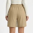 thumbnail image 6 of Causal Shorts for Women Drawstring Elastic High Waist Pleated Shorts Summer Beach Vacation Shorts with Pockets, L, 6 of 6