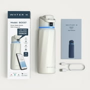 WaterH BOOST Smart Water Bottle Reminder to Drink Water Tracker-Double Wall Vacuum Insulated Stainless Steel, Wide Mouth 32 oz, for Gift-White