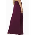thumbnail image 4 of TheMogan Women's Casual Lounge Solid Foldable High Waist Draped Jersey Relaxed Long Maxi Skirt Dark Plum L, 4 of 7