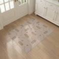 thumbnail image 3 of ODIKA 3'x5' Beige Sand Modern Geometric Abstract Washable Throw Rug Contemporary Minimalist Oval Circle Motif Stain Resistant, Low Profile, Non-Slip for Entryway, Kitchen, Mudroom, 3 of 7