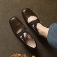 thumbnail image 5 of YOWMNS Women's Elastic Band Flats - Stylish Square Toe Crisscross Ballet Flats, 5 of 5
