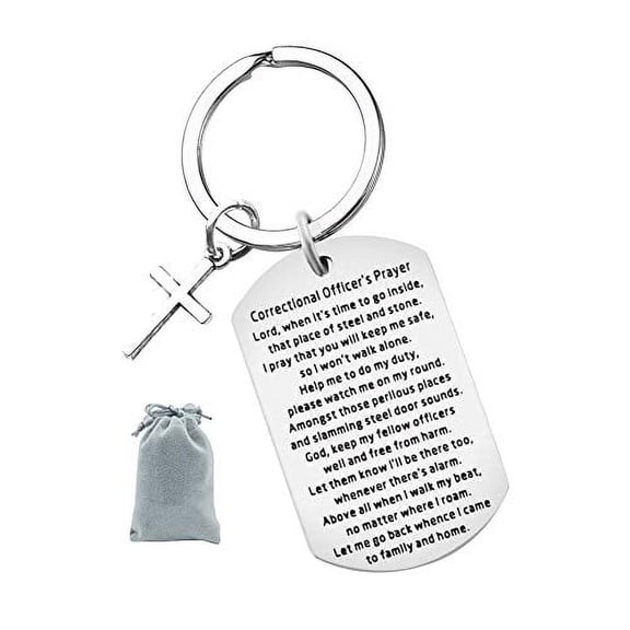 Correctional Officer Keychain Gift Prayer Jewelry Christian Gift Religious Jewelry Birthday Thanksgiving Day Christmas Gift from Correctional Officer Mom Wife Daughter