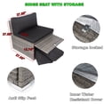thumbnail image 3 of 6-Piece L-Shaped Patio Furniture with 3 Storage Under Seat, Outdoor Wicker Conversation, All Weather PE Rattan Sectional Sofa Set Wicker Sofa Ideal for Garden, Porch, 3 of 9