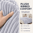 thumbnail image 2 of SUNNY HEAT Heated Electric Blanket Ribbed Flannel 84"x90" Queen Size - 10 Heating Settings & 2/4/6/8/10/12 Hours Auto off, Quick Heating Washable - Light Grey, 2 of 8