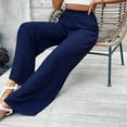 thumbnail image 5 of HongQid Women Wide Leg Pants High Waist Loose Flowy Adjustable Tie Knot Trousers Business Casual Pants with Pockets, 5 of 8