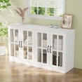 thumbnail image 6 of RichYa Kitchen Pantry Cabinet Set of 4,111" W Buffet Sideboard Coffee Bar with Glass Door Hutch,Modular Storage Cabinets with Shelves & Drawers for Dining Room,White(CGGC), 6 of 10