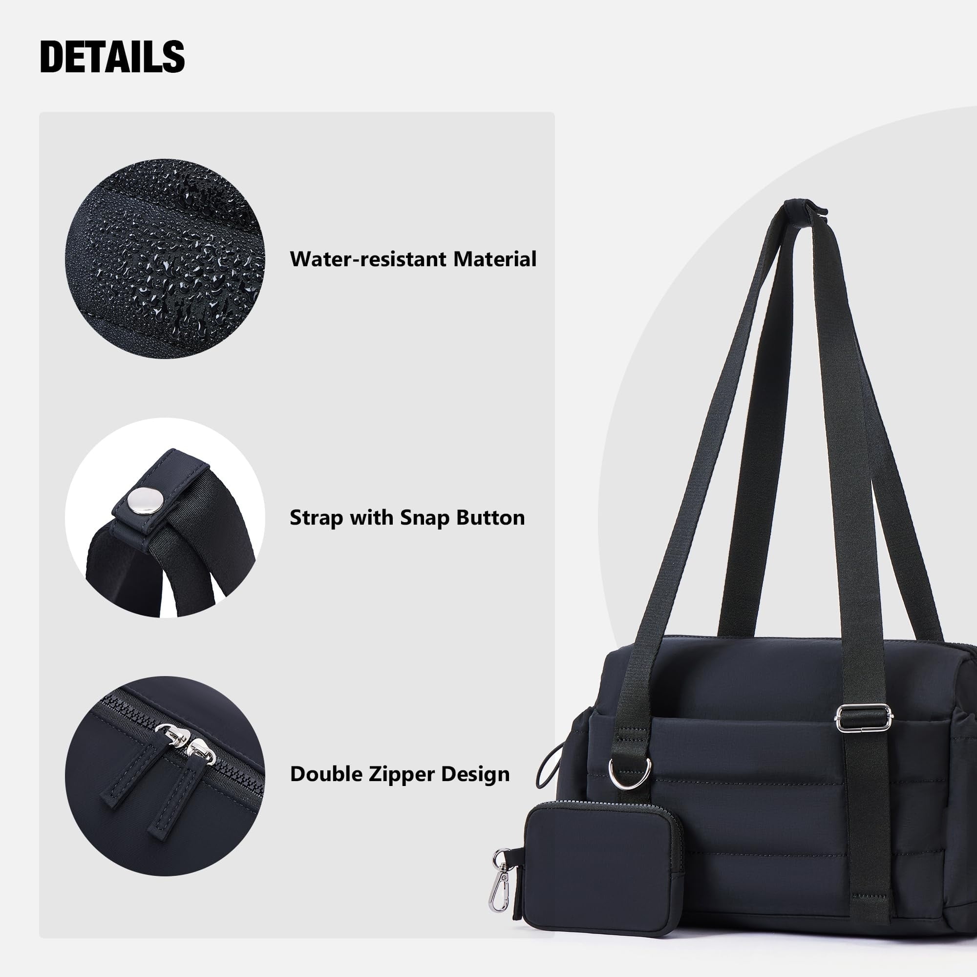 XINLANER Mini Gym Bag for Women, Small Gym Tote Bag Puffy Quilted Sports Duffel Bag with Wet Compartment and Coin Purse Duffel Bags Dance Yoga Workout Bag