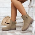 thumbnail image 6 of Tawop Womens Winter Boots Ankle Buckle Side Zip Round Toe Fall Boots, 6 of 8