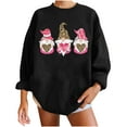 thumbnail image 2 of EQWLJWE Women Crewneck Long Sleeve Oversized Gnomes Graphic Fall Sweatshirts Plaid Leopard Love Heart Printed Tops, 2 of 5