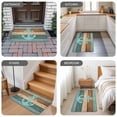thumbnail image 6 of Turquoise Anchor Door Mat Indoor Outdoor, Nautical Brown Green Retro Wood Grain Non Slip Welcome Mat with Rubber Backing, Absorbent Fabric Front Door Mats Entryway Rug for Home Patio Entrance 24"x36", 6 of 9