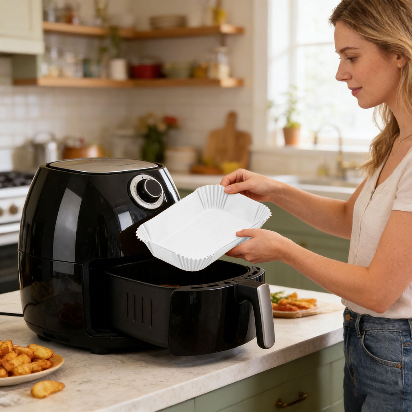 Ailezt Air Fryer Parchment Paper Sheets Non Stick Cooking Liners For Meals And Easy