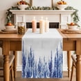 thumbnail image 2 of Table Runner 72 Inches Long for Kitchen Dining, Navy Blue Dresser Scarf Farmhouse, Dining Table Decorations for Wedding/Parties, Summer Botanical Leaves Watercolor 14 x 72 In, 2 of 8