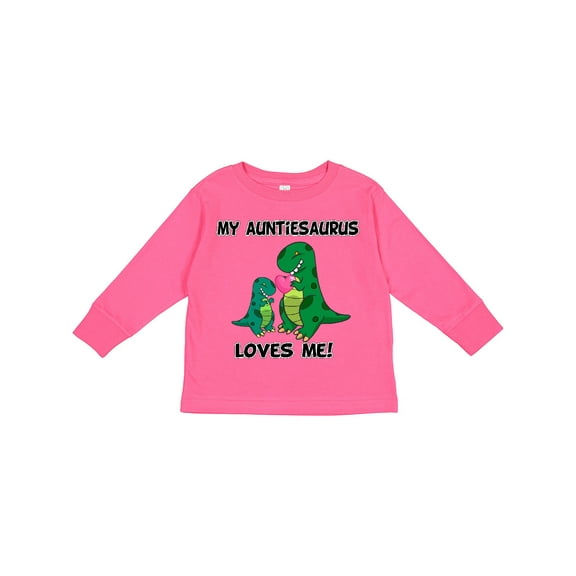 Inktastic My Auntiesaurus Loves Me Boys or Girls Long Sleeve Toddler T-Shirt
