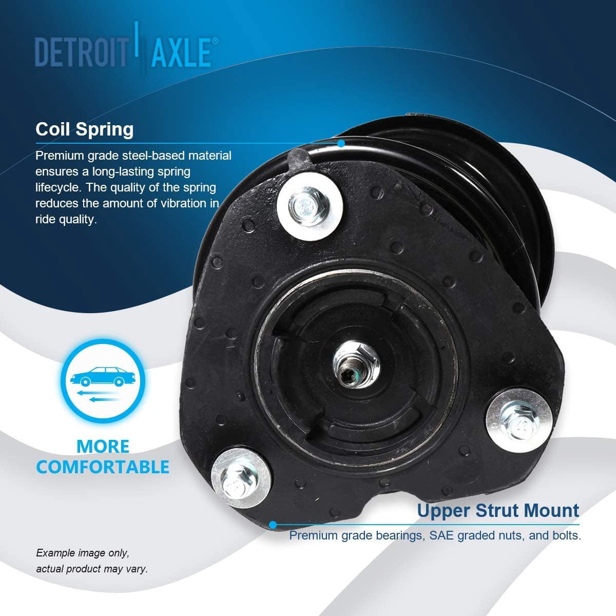 Detroit Axle - Struts Shocks for 2009-2014 Nissan Maxima (Sedan) Complete 2 Front Struts w/ Coil Spring 2 Rear Shock Absorbers 2010 2011 2012 2013 Replacement Ready Struts Assembly