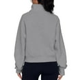 thumbnail image 3 of Qwertyu Womens Sweatshirts Half Zip Cropped Pullover Fleece Quarter Zipper Hoodies 2025 Fall Fashion Clothes Light Gray S, 3 of 5