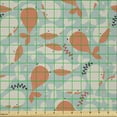 thumbnail image 2 of Ambesonne Underwater Fabric by the Yard Microfiber, Ocean Animal Whales, 5 Yards, Salmon Coconut Turquoise, 2 of 2
