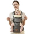 thumbnail image 2 of Sunveno 6-in-1 Ergonomic Baby Carrier with Hip Seat for Newborn and Toddlers, Gray, One Size, 2 of 13