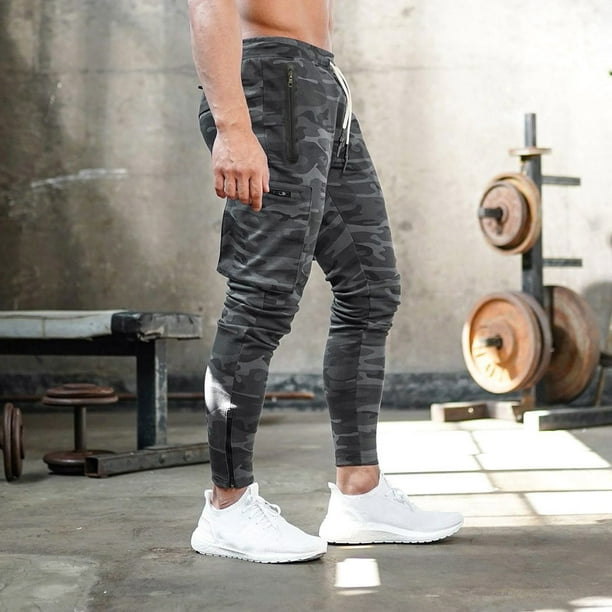 DPTALR Hommes Sports Jogging Multi-poches Camouflage Bodybuilding Long Pantalon  Pantalon 