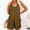 Army Green, variant on Leesechin Scoop Solid Neck Sleeveless One-Piece Buttons Short Juniors Jumpsuit Rompers With Pockets