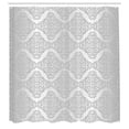 thumbnail image 3 of Ambesonne Damask Shower Curtain, Vintage Damask Swirls, 69"Wx75"L, Grey White, 3 of 3