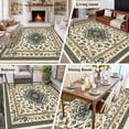 thumbnail image 6 of Vintage Flowers Pattern Washable Area Rug 6 x 9 ft Retro Classical Bohemian Style , Soft Non Slip Rugs Stain Repellent Indoor Felt Carpet for Living Dining Room Bedroom Home Office, 6 of 9