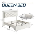 thumbnail image 5 of Merluxy Bed Frame with LED Lights&Storage Drawers, Velvet Upholstered Platform Bed, No Box Spring Needed,Queen,White, 5 of 8